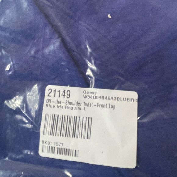 GUESS Womens Twist-Front Off The Shoulder Blouse - Picture 10 of 10